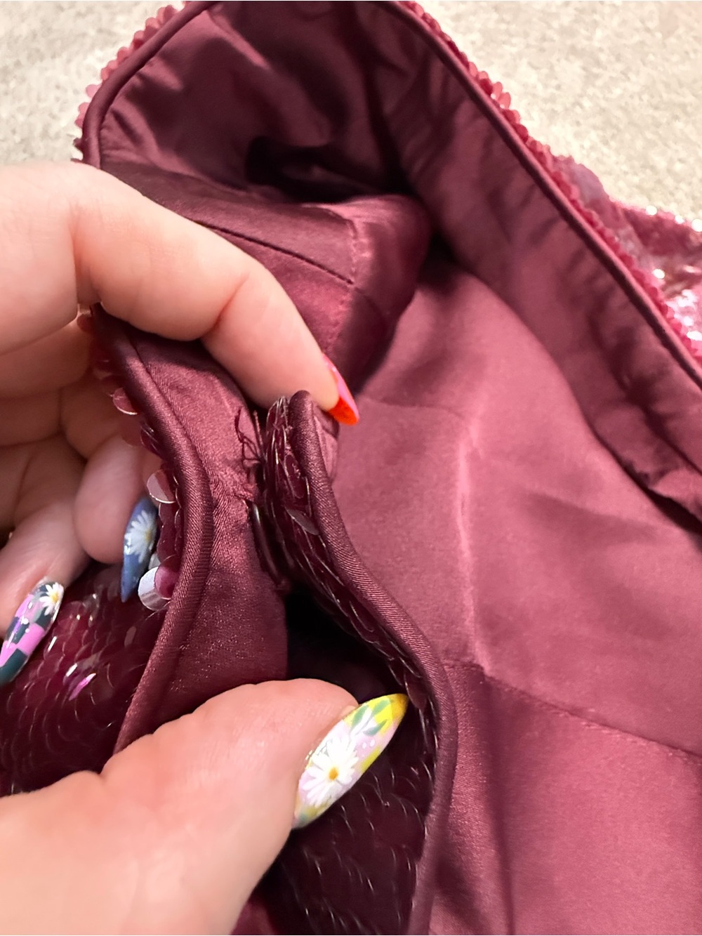 Ganni Burgundy Sequin Midi Skirt with Cream Bow Details | size 38 or US 6 | EUC - Picture 12 of 16